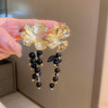 Luxury Tassel Earrings | Metal | Black | Women's Light Luxury Statement Earrings