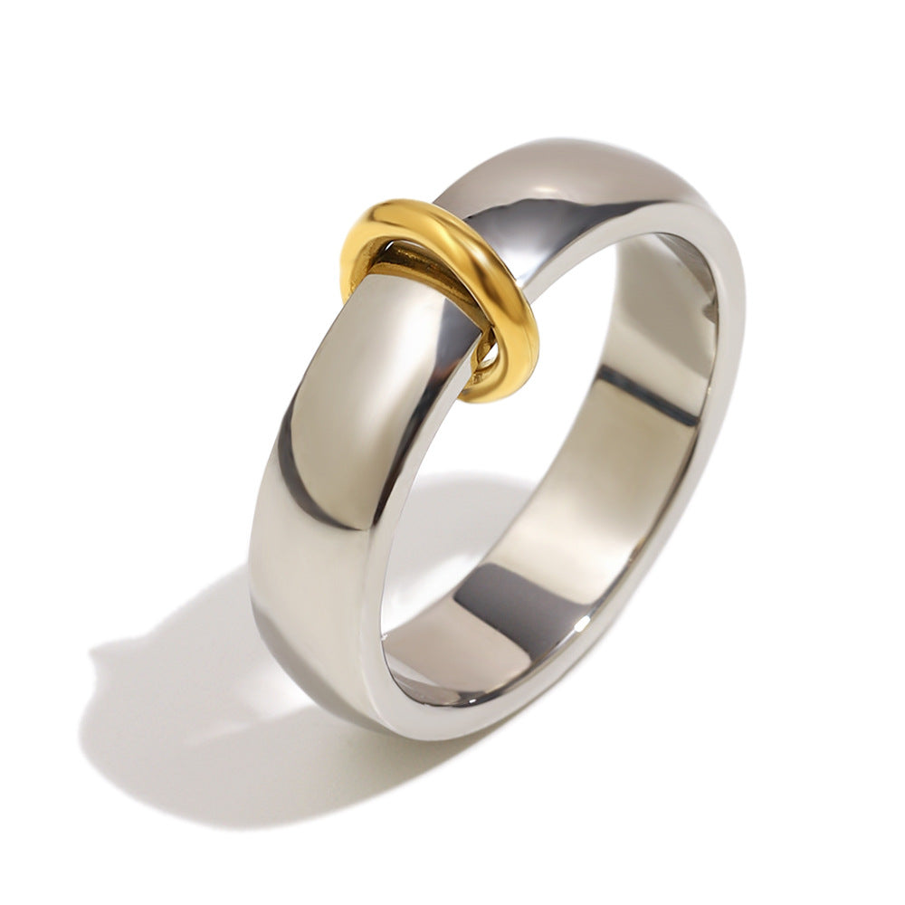 Bicolor Open Ring | 18K Gold Plated Stainless Steel | Minimalist Women's Ring | Sizes 6-8