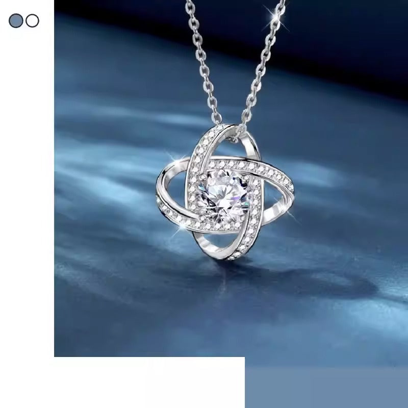 Four-Leaf Clover Necklace | 925 Sterling Silver | Diamond Pendant | Gold & White Gold | Lucky Charm Jewelry