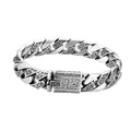 925 Silver Bracelet Pattern Cuban Link Thick Men's Thai Silver Vintage Oxidized Jewelry