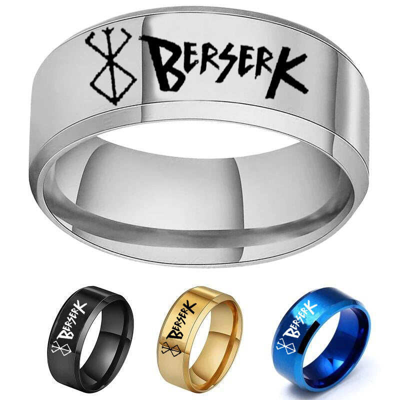 Berserk Anime Ring | Laser Engraved Stainless Steel | Unisex | 4 Colors
