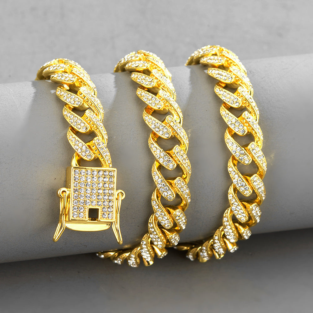 Cadena Cubana Iced Out con Diamantes