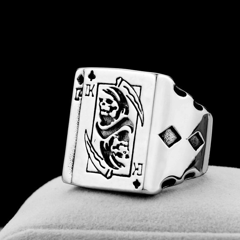 Retro Gothic Ring | Stainless Steel | 22mm Wide | Unisex | Sizes 7-13 US | Dark Statement Ring
