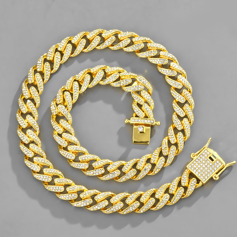 Cadena Cubana Iced Out con Diamantes
