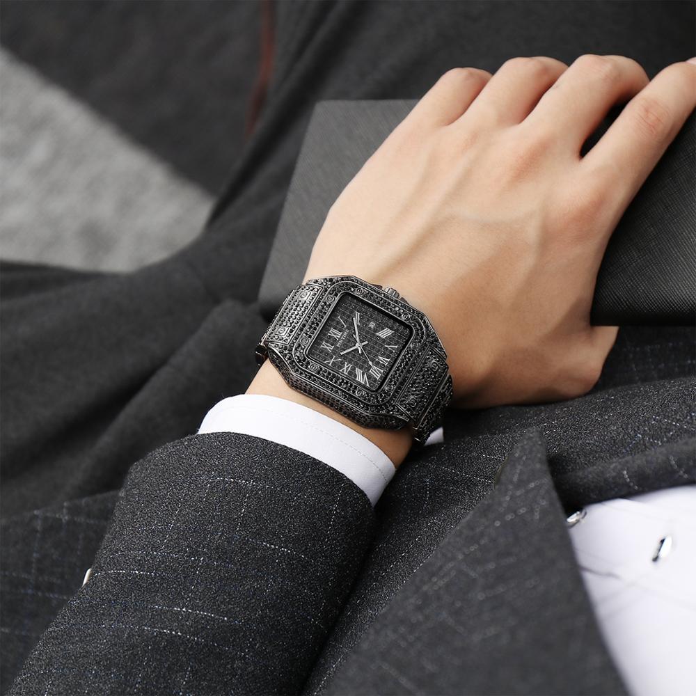 Reloj Cuarzo Cuadrado con Diamantes