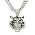 Collar con Colgante Cabeza de Tigre y Circón