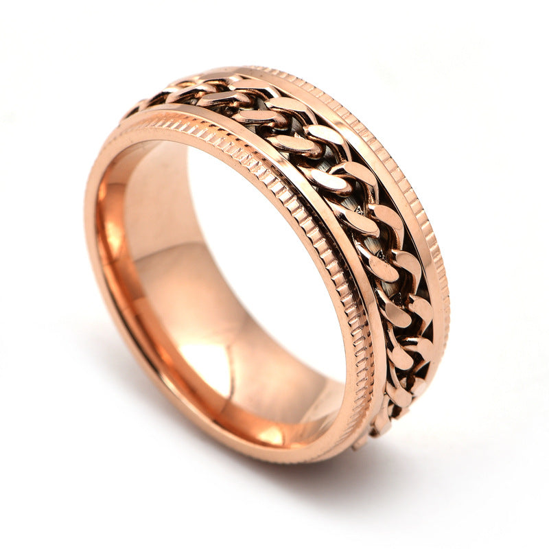 Rotating chain gear ring made of titanium steel