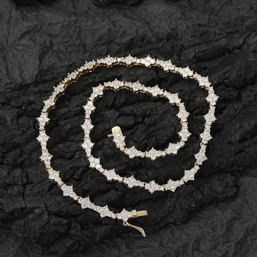 Zircon Tennis Necklace & Bracelet | 3mm Copper | Gold & Silver | Hip-Hop Unisex Jewelry