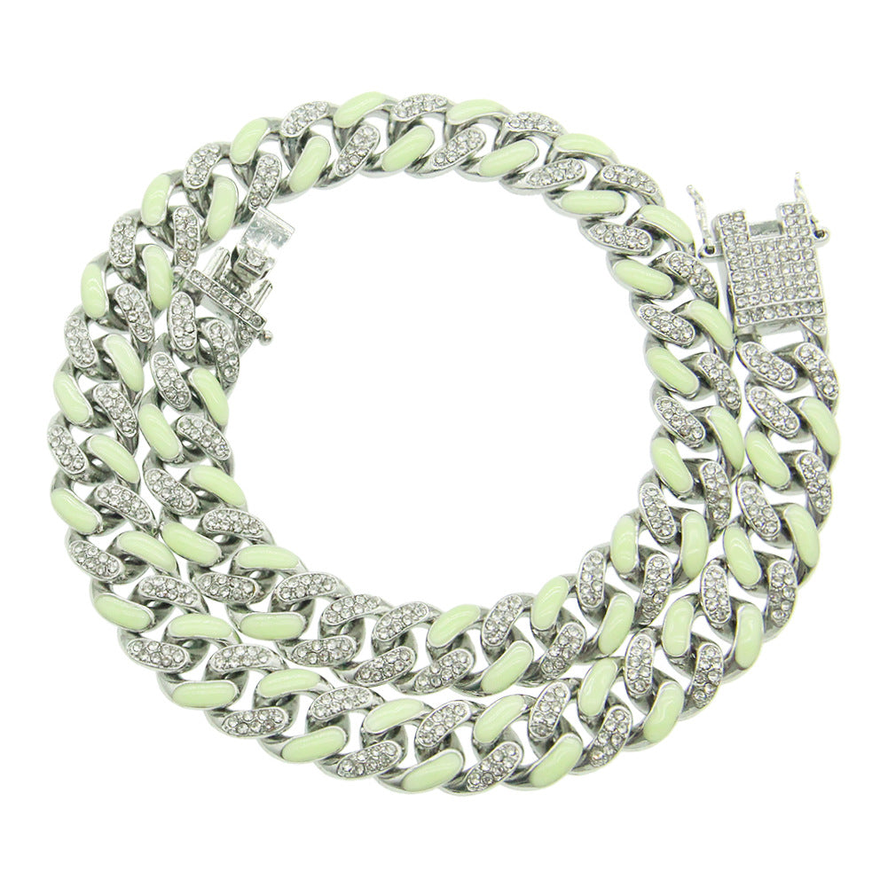Cadena Cubana Luminosa con Strass