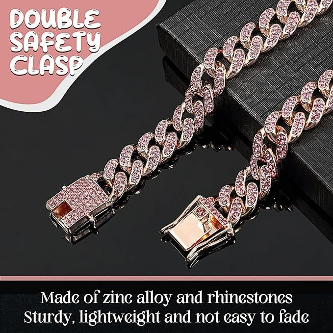 Hip-Hop Cuban Pet Collar | Crystal | Rose Gold | 12 Sizes 20-75cm | Dog & Cat Jewelry