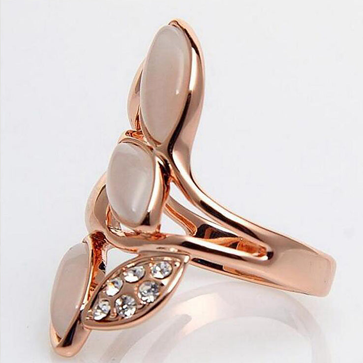 Rose Gold Opal Ring | Copper with Rose Gold Plating | Sizes 6-9 | Women's Engagement & Wedding Jewelry