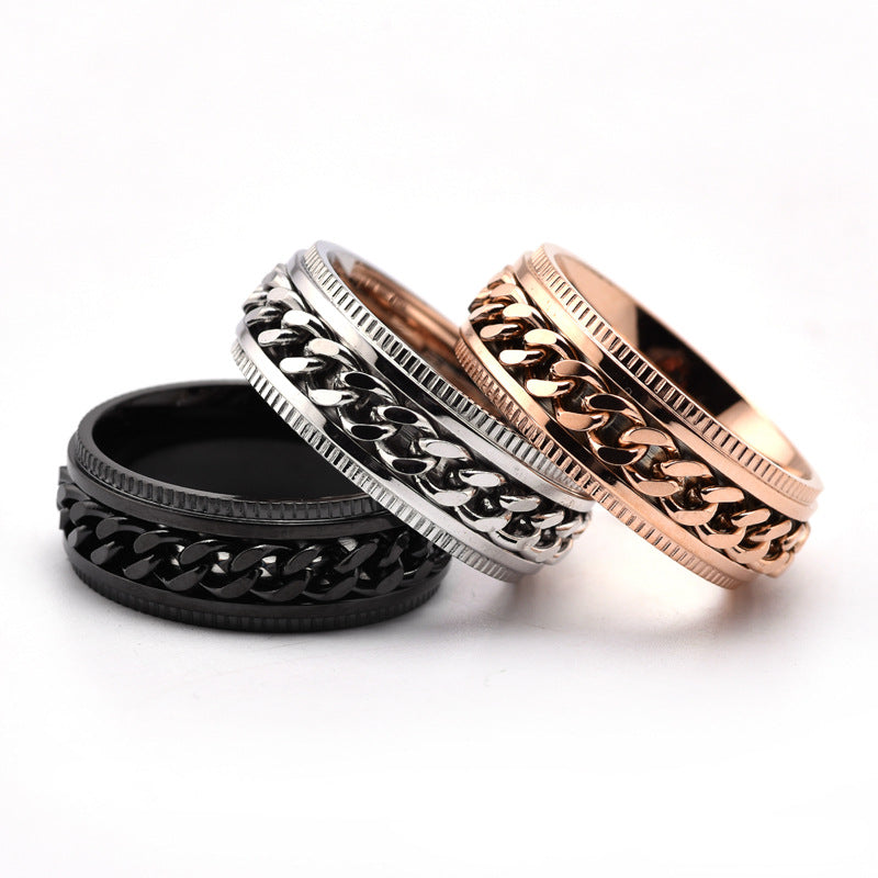 Rotating chain gear ring made of titanium steel