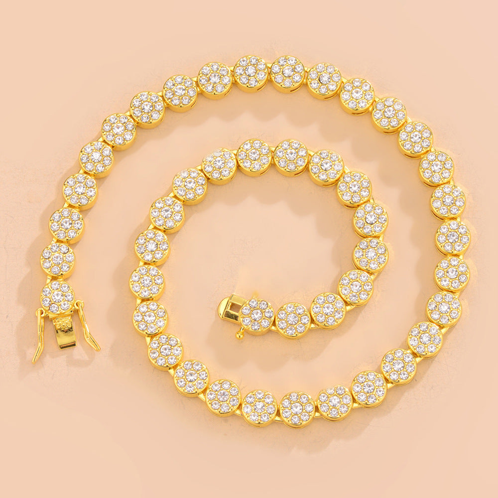 Full Diamond Cuban Chain | AAA Crystal | Gold & Silver | Necklace 45cm or Bracelet 20cm | Hip-Hop Street Jewelry