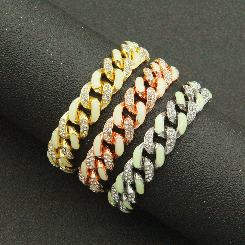 Cadena Cubana Luminosa con Strass