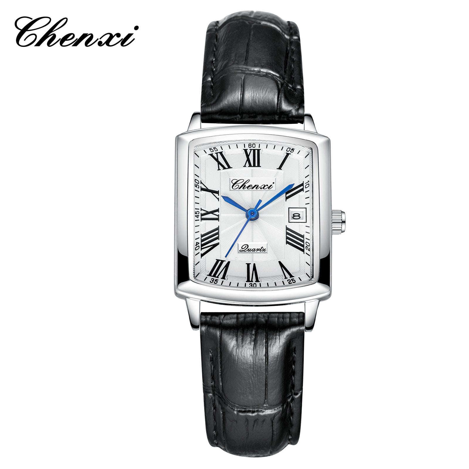 Couple's Casual Rectangular Watch | Genuine Leather Strap | Calendar & Night Light | His & Hers | CHENXI
