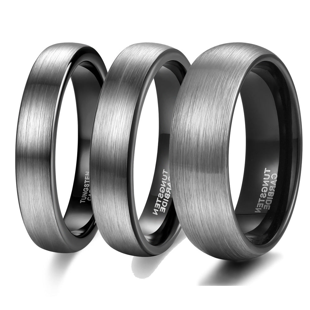 Double-tone Tungsten Steel Ring with 4mm to 8mm Beaded Pulling