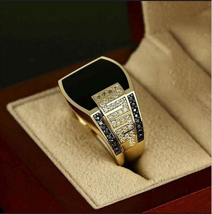 Full Diamond Ring | Hip-Hop Style | Gold & White Gold | Sizes 6-12 US | Men's Statement Ring