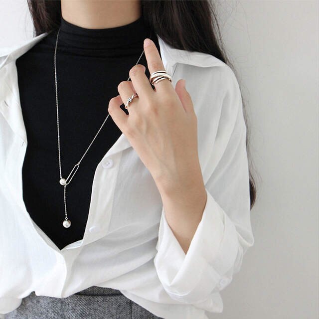 Geometric Knot Ring | Adjustable | White Copper | Minimalist Women's Statement Ring