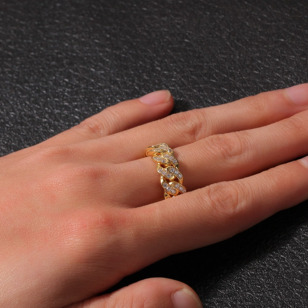 Anillo Cubano Cobre con Circón 8mm
