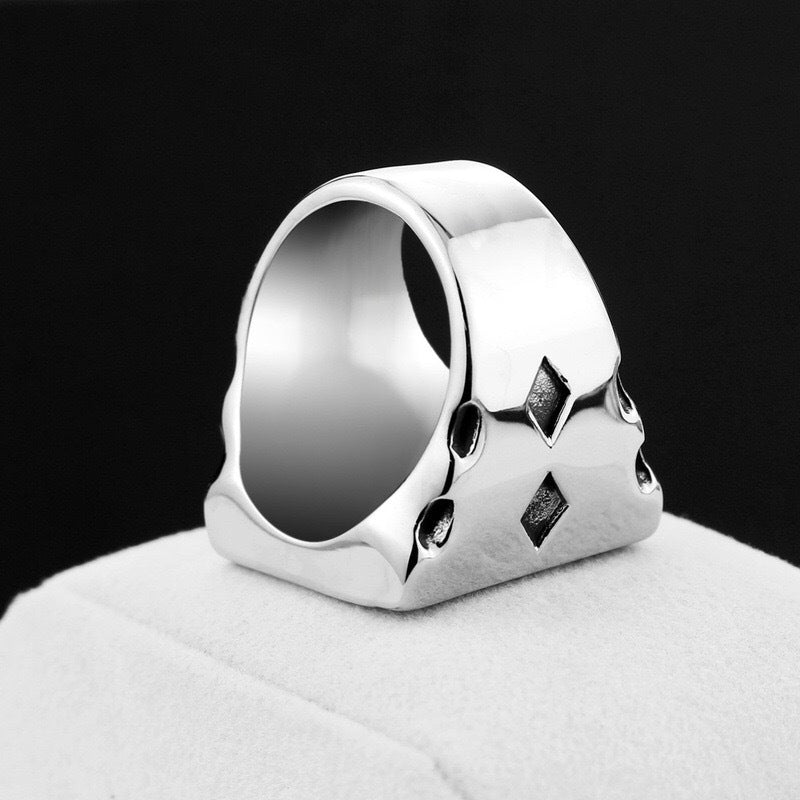 Retro Gothic Ring | Stainless Steel | 22mm Wide | Unisex | Sizes 7-13 US | Dark Statement Ring
