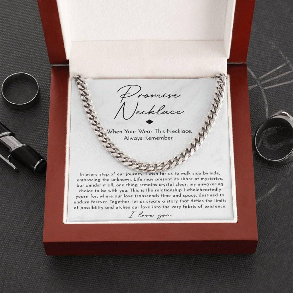 Cuban Link Chain | Stainless Steel | Double-Sided Polish | Wooden Gift Box Included | White Gold & Yellow Gold