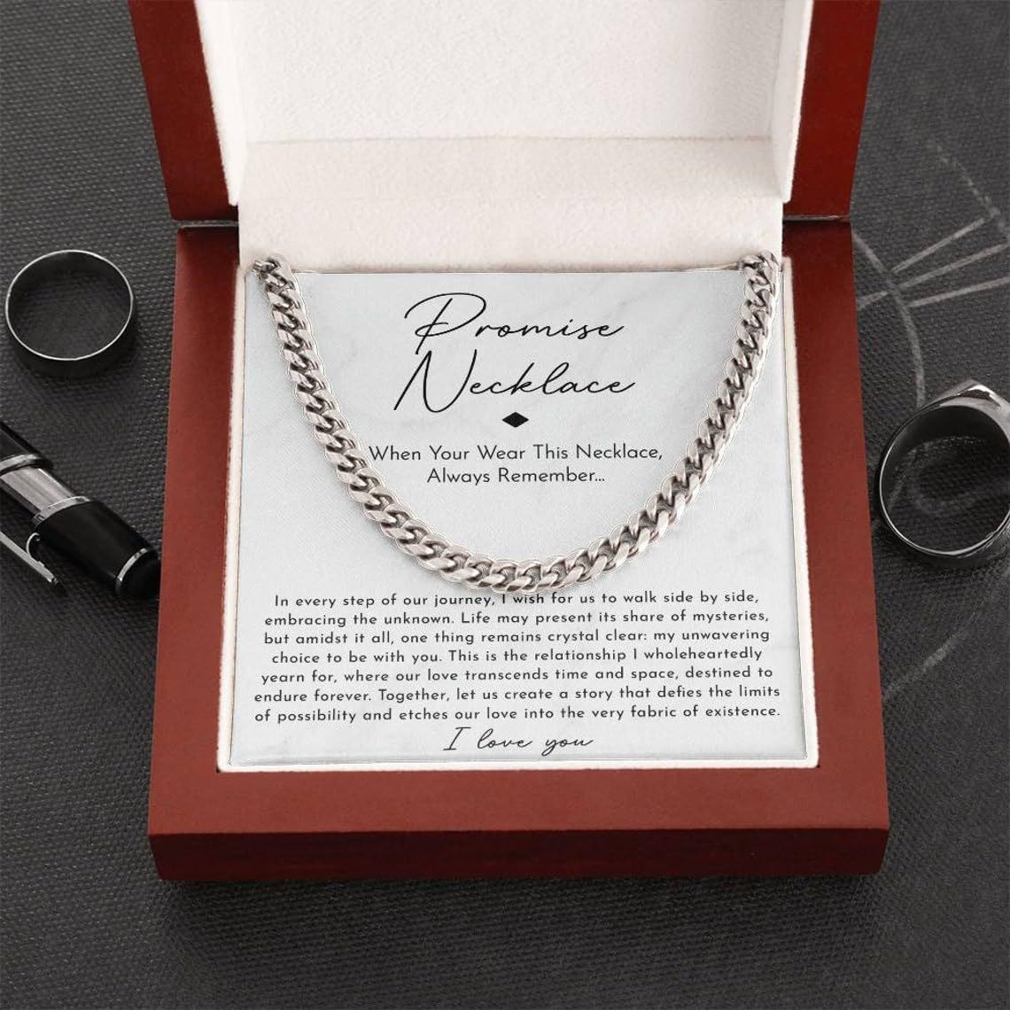 Cuban Link Chain | Stainless Steel | Double-Sided Polish | Wooden Gift Box Included | White Gold & Yellow Gold