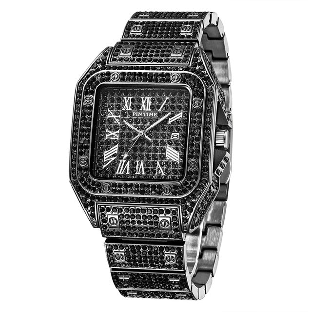 Reloj Cuarzo Cuadrado con Diamantes