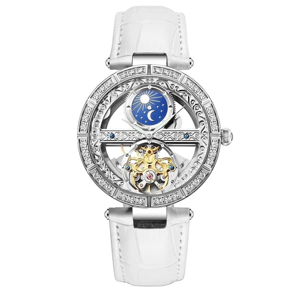 Reloj Mecánico Mujer Cuero