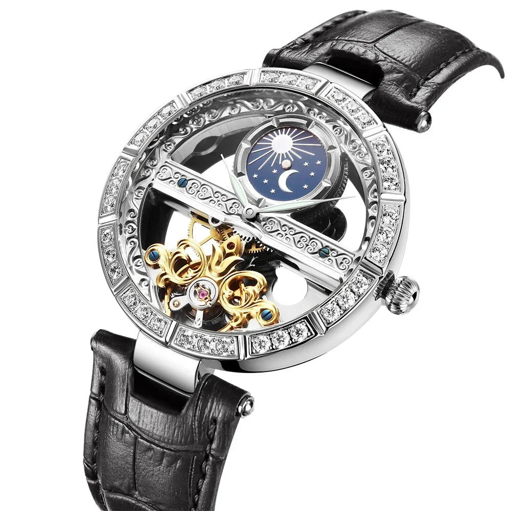 Reloj Mecánico Mujer Cuero