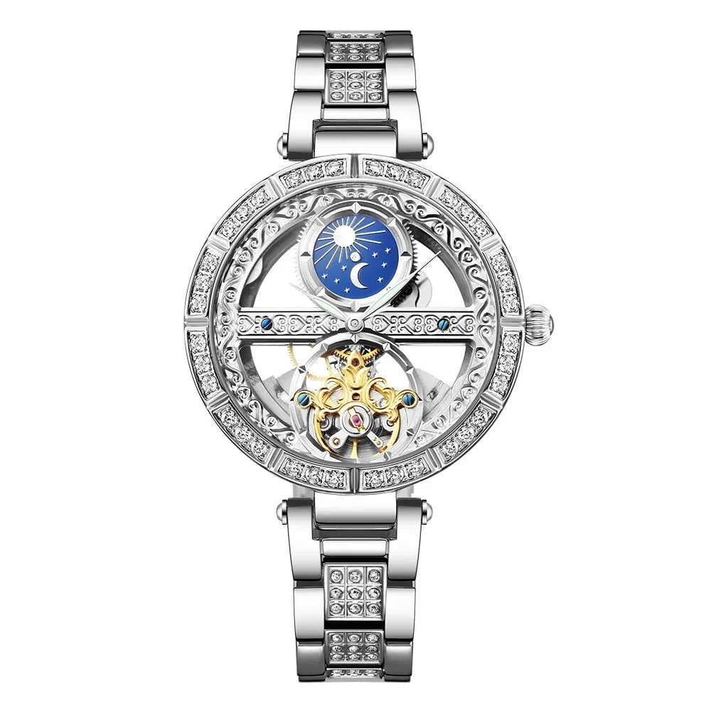 Reloj Mecánico Mujer Cuero