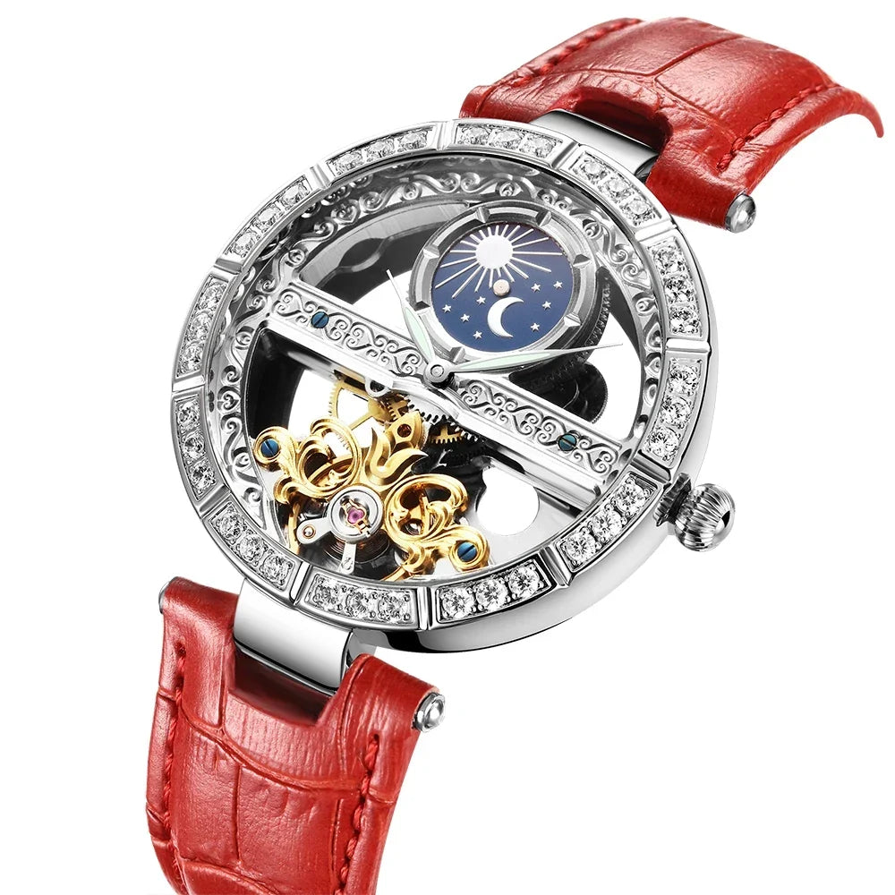 Reloj Mecánico Mujer Cuero