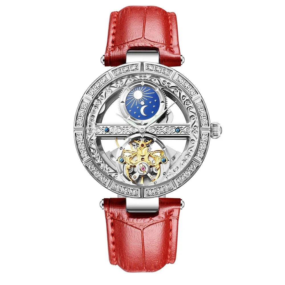 Reloj Mecánico Mujer Cuero