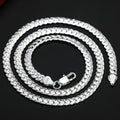 925 Sterling Silver Sideways Chain Necklace | 6mm | 50cm | Unisex | Wedding & Daily Wear